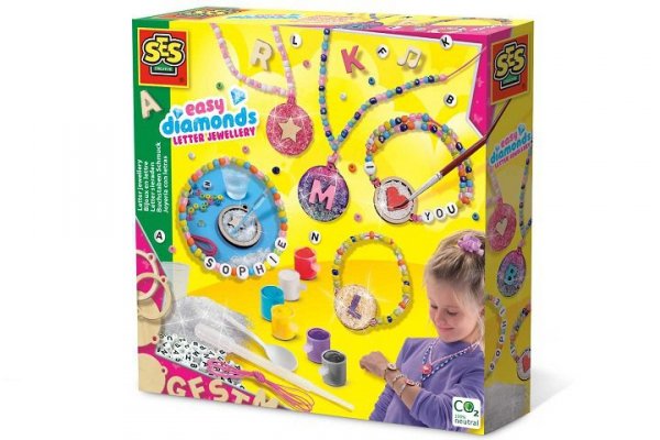 SES CREATIVE SES Biżuteria z literkami+farbki set 14703 47037