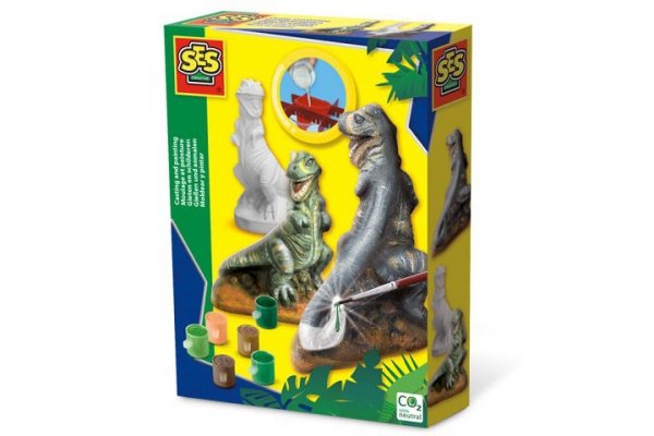 SES CREATIVE SES Odlewy gipsowe T-Rex+farbki 01283 12830