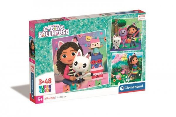 CLEMENTONI - PUZZLE CLE puzzle 3x48 Square Koci Domek Gabby 25295