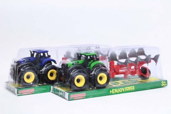 MZ-IMPORT Traktor z pługiem 2 kolory 9878-5A 2kol 12004