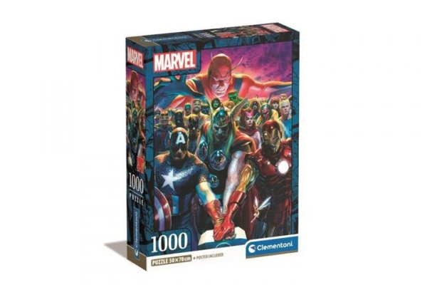 CLEMENTONI CLE puzzle 1000 Compact Marvel The Avengers 39915