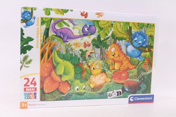 CLEMENTONI - PUZZLE CLE puzzle 24 maxi SuperKolor DinosHappOasis 28524