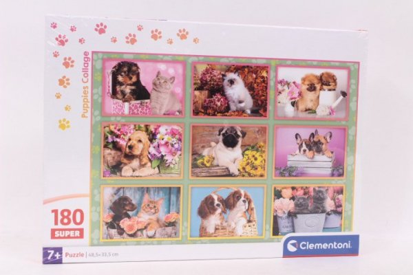 CLEMENTONI CLE puzzle 180 SuperKolor Puppies collage 29788