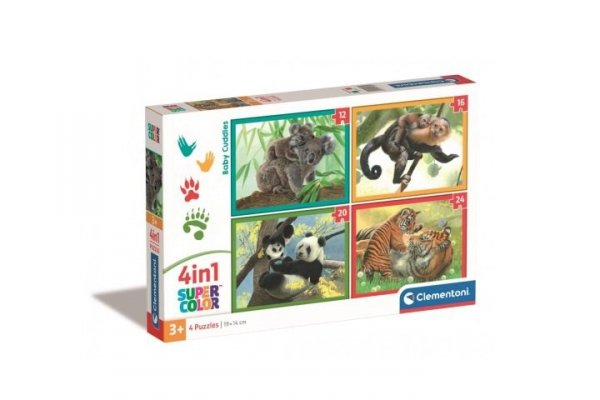 CLEMENTONI - PUZZLE CLE puzzle 4w1 SuperKolor Baby Cuddles 21532