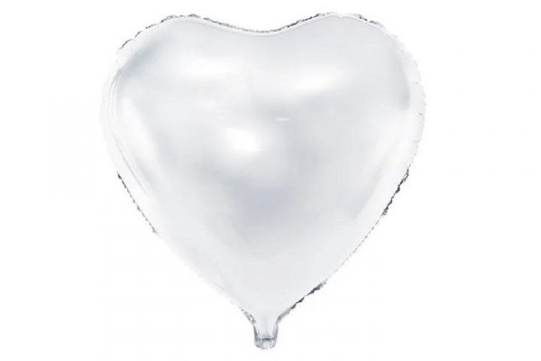 PARTYDECO Balon foliowy Serce 45cm biały 75541