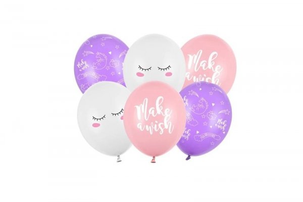 PARTYDECO Balony 30cm Jednorożec Pastel PureWhite A6 64194