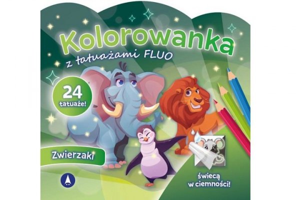 SKRZAT-WYDAWNICTWO Kolorow.z tatuaż.FLUO Zwierzaki 77629 