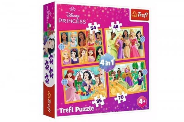 TREFL PUZZLE 4w1 Bajkowe historie/Disney Princess 34651