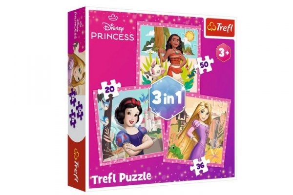 TREFL PUZZLE 3w1 Piękne kwiaty /Disney Princess 34875