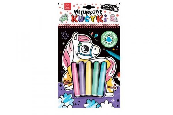 AKSJOMAT Welurkowe kucyki Dotykaj i koloruj 39778