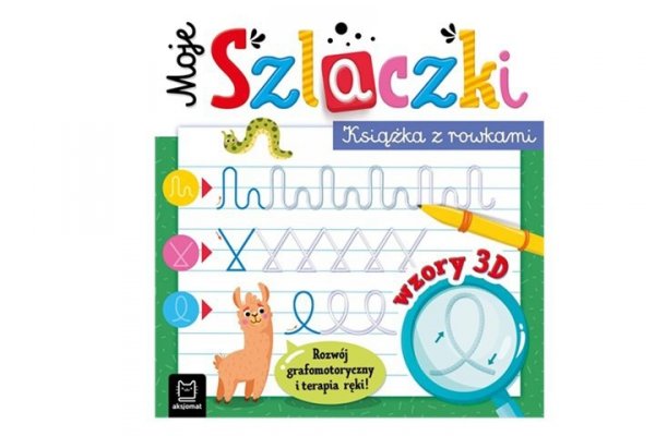 AKSJOMAT Moje szlaczki Książka z rowkami Wzory 3D 40775