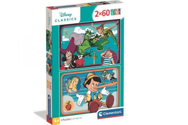 CLEMENTONI - PUZZLE CLE puzzle 2x60 SuperKolor Disney Classic 24823