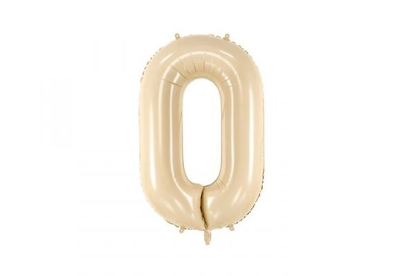 PARTYDECO Balon fol.Cyfra 0 72cm beż 34945