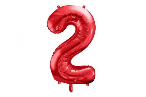 PARTYDECO Balon fol.Cyfra 2 86cm czerwony 68787