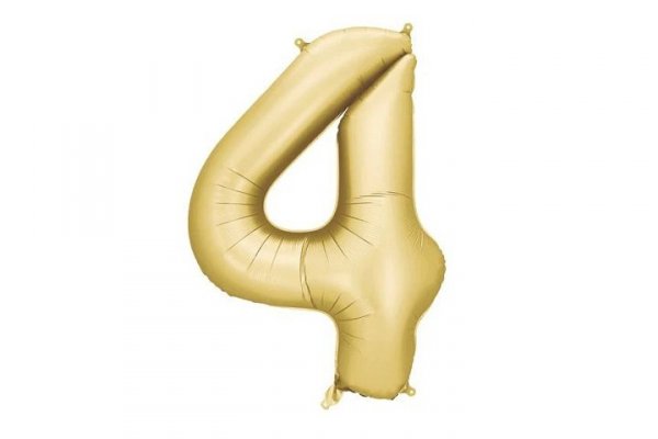 PARTYDECO Balon fol.Cyfra 4 86cm złoty mat 82830