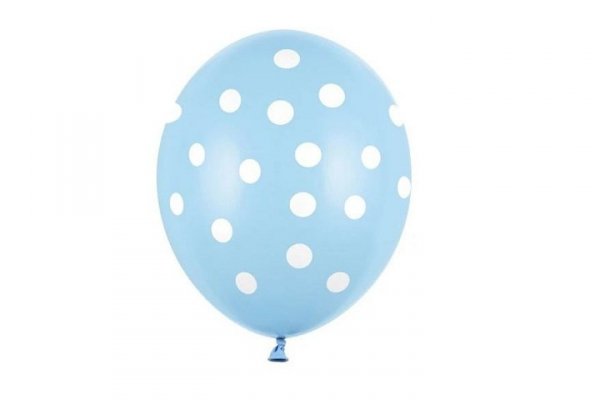 PARTYDECO Balony 30cm Kropki Pastel Baby Blue A50 92418