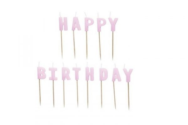 PARTYDECO Świeczki urodz.HappyBirthday 25cm fiolet A13 67561