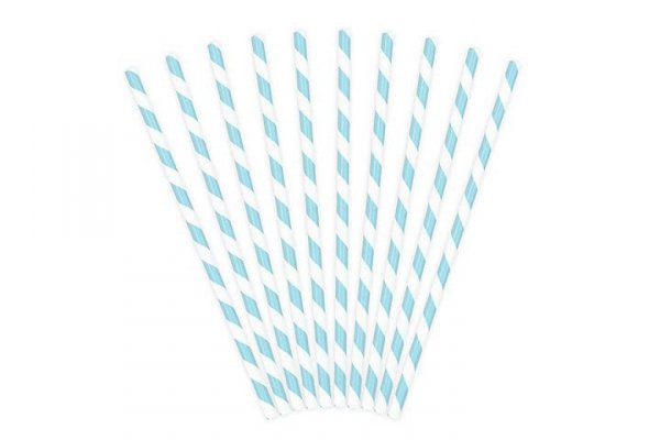 PARTYDECO Słomki papierowe błękit 19,5cm A10 94344