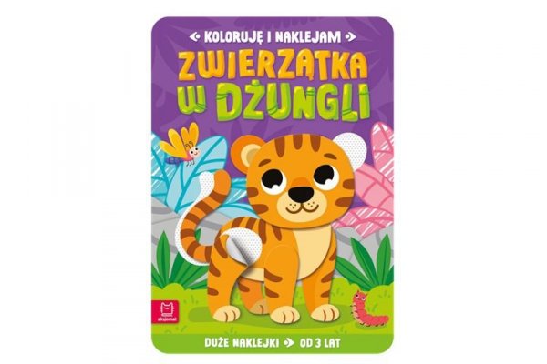 AKSJOMAT Koloruję i naklejam Zwierzątka w dżungli 3+ 41161