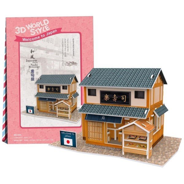 CUBICFUN PUZZLE 3D DOMKI ŚWIATA JAPONIA SUSHI HOUSE 32 EL. 8+