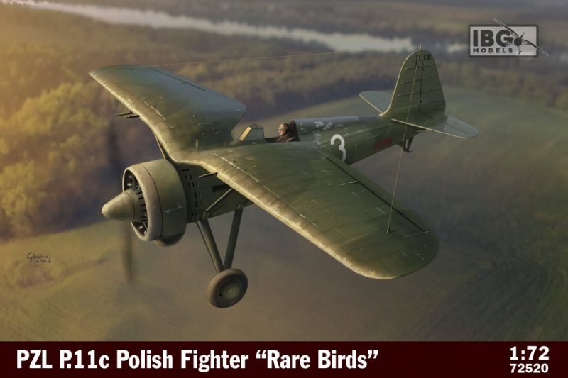 IBG PZL P.11C POLISH FIGHTER IN RARE BIRDS 72520 SKALA 1:72
