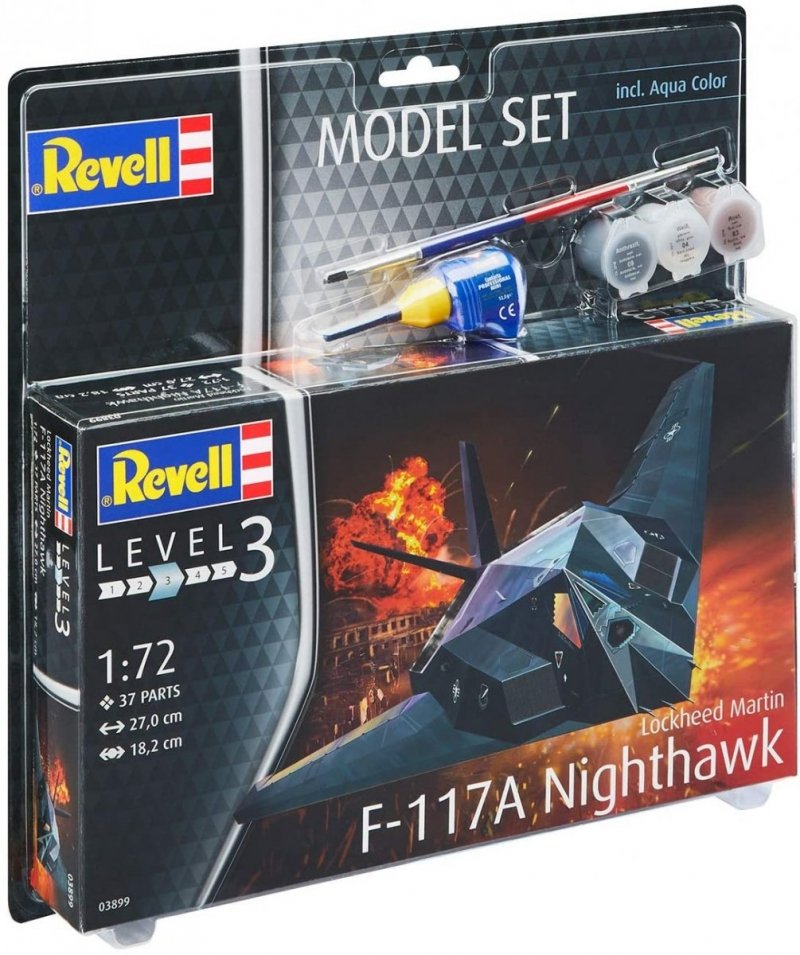 REVELL ZESTAW F-117 NIGHTHAWK STEALTH FIGHTER 63899 SKALA 1:72