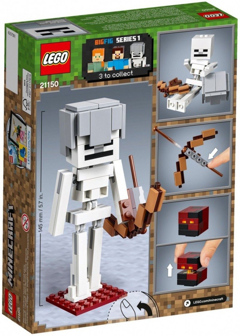 LEGO MINECRAFT BIGFIG - SZKIELET Z KOSTKĄ MAGMY 21150 7+