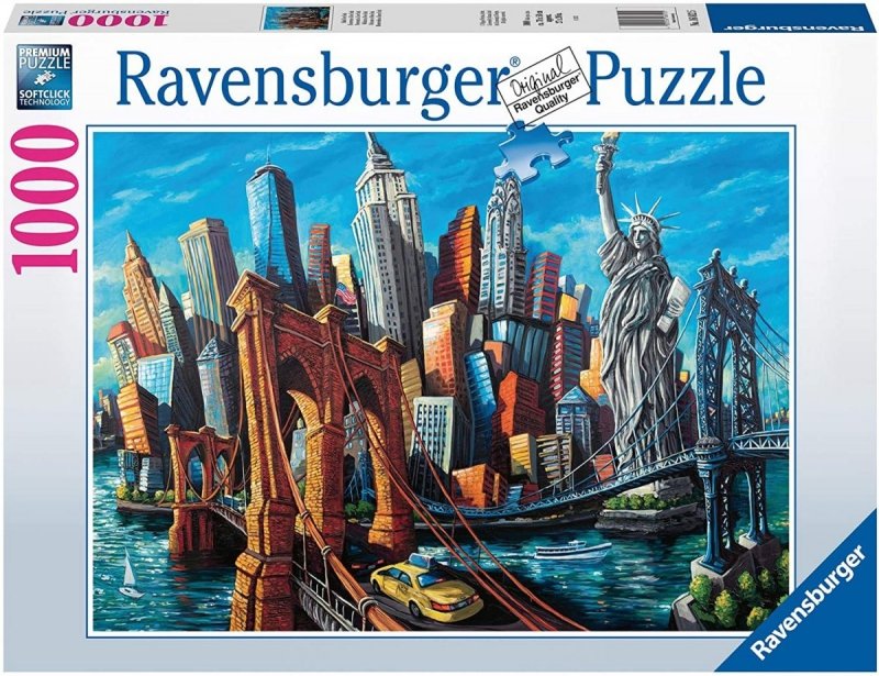 RAVENSBURGER 1000 EL. WELCOME TO NEW YORK PUZZLE 14+