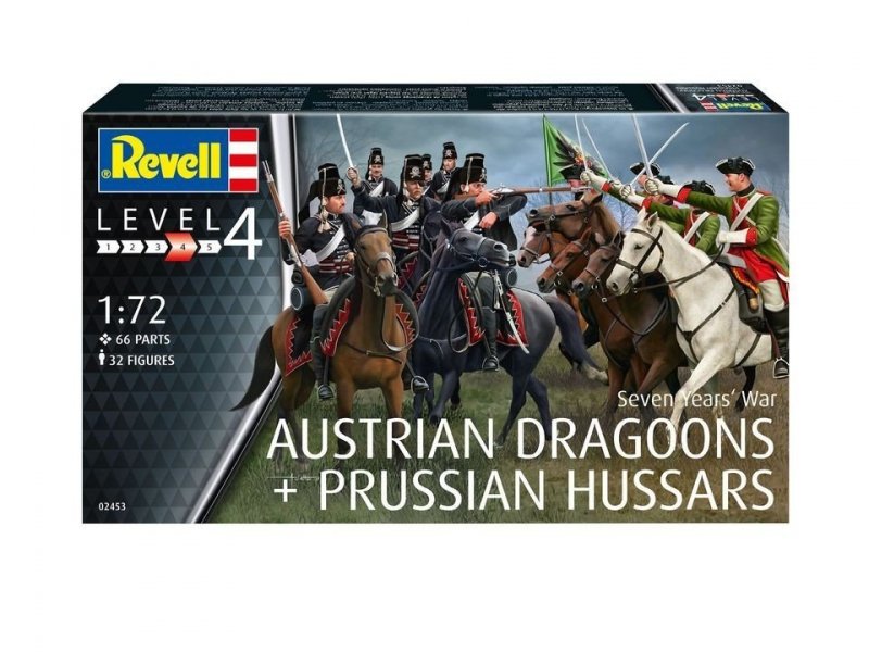REVELL SEVEN YEARS WAR AUSTRIAN DRAGONS + PRUSSIAN HUSSARS 02453 SKALA 1:72