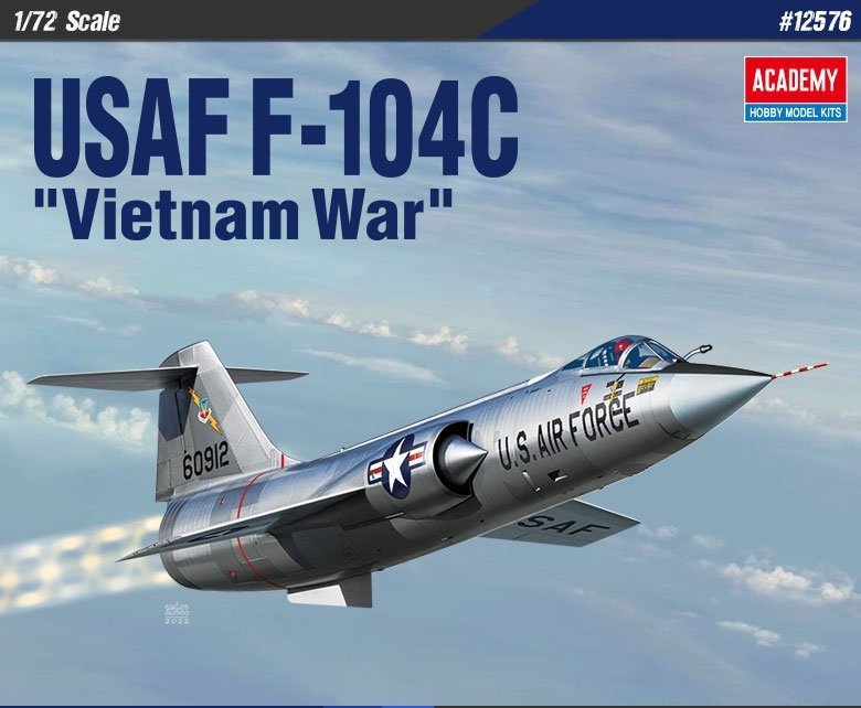 ACADEMY  USAF F-104C VIETNAM WAR 12576 SKALA 1:72
