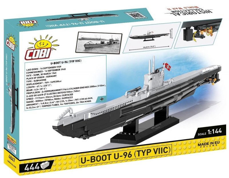 COBI HISTORICAL U-BOOT U-96 (TYP VIIC) 4847 8+