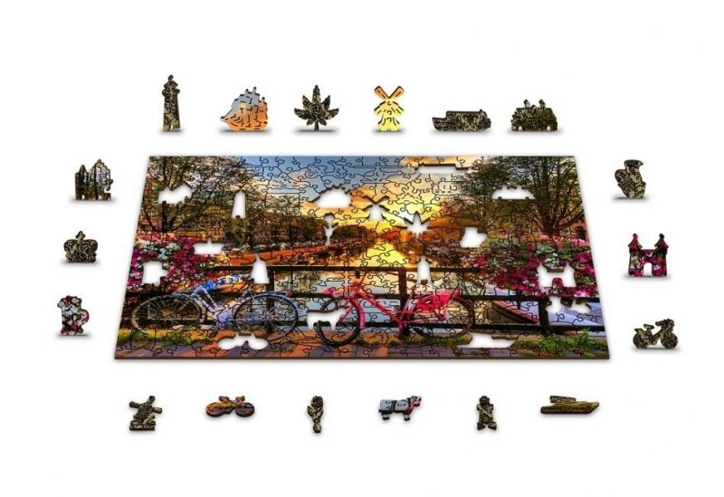 WOODEN CITY PUZZLE DREWNIANE 3D ROWERY W AMSTERDAMIE BICYCLES OF AMSTERDAM M 8+