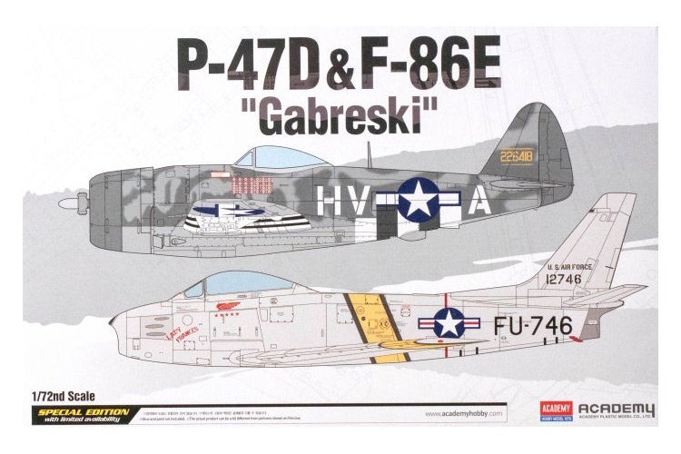 ACADEMY P-47 &amp; F-86E &quot;GABRESKI&quot; 12530 SKALA 1:72