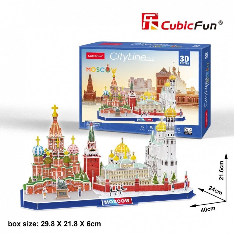CUBICFUN PUZZLE 3D CITY LINE MOSKWA 204EL. 8+