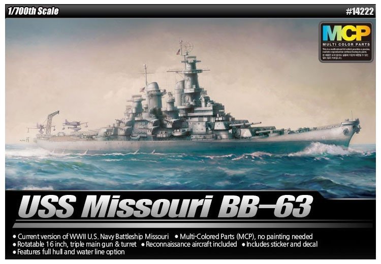 ACADEMY BB-63 USS MISSOURI 14222 SKALA 1:700