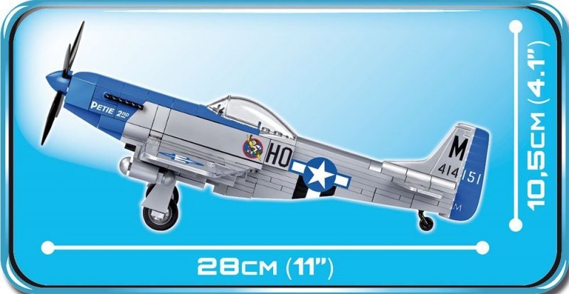 COBI KLOCKI 265 EL. NORTH AMERICAN P-51D MUSTANG MYŚLIWIEC AMERYKAŃSKI 5536 7+