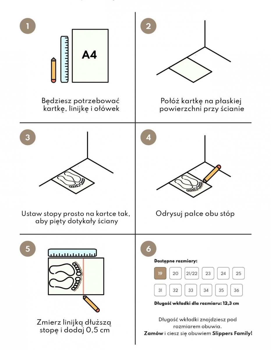 Przed zakupem zobacz jak dobrać właściwy rozmiar. Długość wkładki zobaczysz naciskając rozmiar