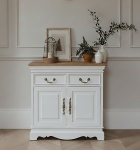 BIAŁA KOMODA W STYLU PROWANSALSKIM VANIL 2SZ. 2D.