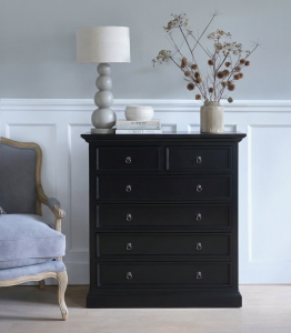 CZARNA KOMODA PELAGIA 6SZ. 