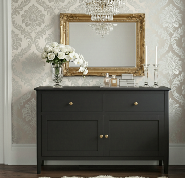 CZARNA KOMODA DARMA 2SZ.2D