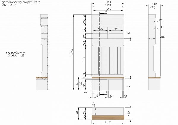 WIESZAK MUDROOM - BENCH PROJEKT -- KAROLINY ZAGRODZKIEJ
