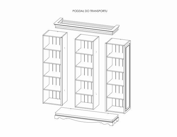 BIAŁA BIBLIOTEKA Z PÓŁKAMI W STYLU PROWNASALSKIM VANIL 