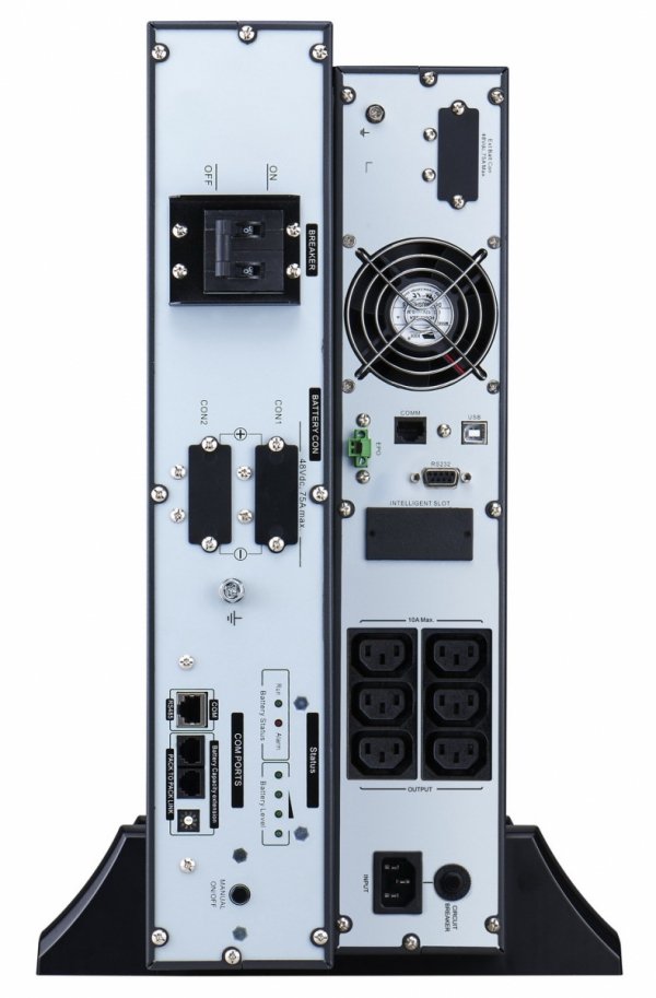 SRVL1KRILRK Zasilacz APC Easy UPS On-Line SRV 1000VA /900W, 4U, Rack Mount, z modułem bateryjnym , EPO, 6x IEC C13, Intelligent Card Slot, LCD, 230V z zestawem szyn do szafy, wydłużony czas podtrzymania