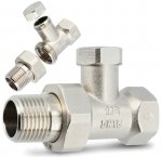 ZAWÓR GRZEJNIKOWY POWROTNY PROSTY 1/2 BIAŁY NIKLOWANY DO GRZEJNIKA MOCNY