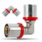 KOLANO KOLANKO RÓWNOPRZELOTOWE ZAPRASOWYWANE PEX ALUPEX FI 25x25 MOSIĄDZ FZZ-006.25X25.KOL-2