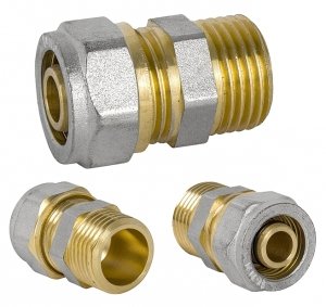 MUFA MUFKA ZŁĄCZKA NYPLOWA PEX ALUPEX SKRĘCANA 20 x 1/2'' GZ MOSIĄDZ MĘSKA