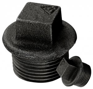 KOREK CZARNY GWINT 1 DN25 ZAŚLEPKA KAPA STAL Z OBRZEŻEM ŻELIWNY