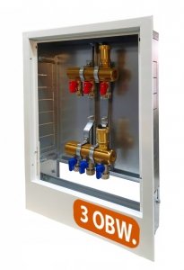 ROZDZIELACZ 3 OBWODY MOSIĘŻNY DO OGRZEWANIA SZAFKA ZAWORKI PEX ALUPEX 16mm