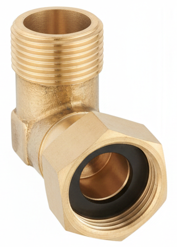 ŚRUBUNEK PÓŁŚRUBUNEK RÓWNOPRZELOTOWY MOSIĘŻNY Z USZCZELKĄ 3/4" DN20 KĄTOWY