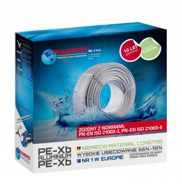 1mb RURA PEX ALUPEX DIAMOND 16x2mm Z WKŁADKĄ ALUMINIOWĄ PE-Xb/AL/PE